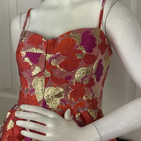 Violet Weekend Floral Jacquard Fit and Flare Dress Size 7/8. C8 - Picture 5 of 17